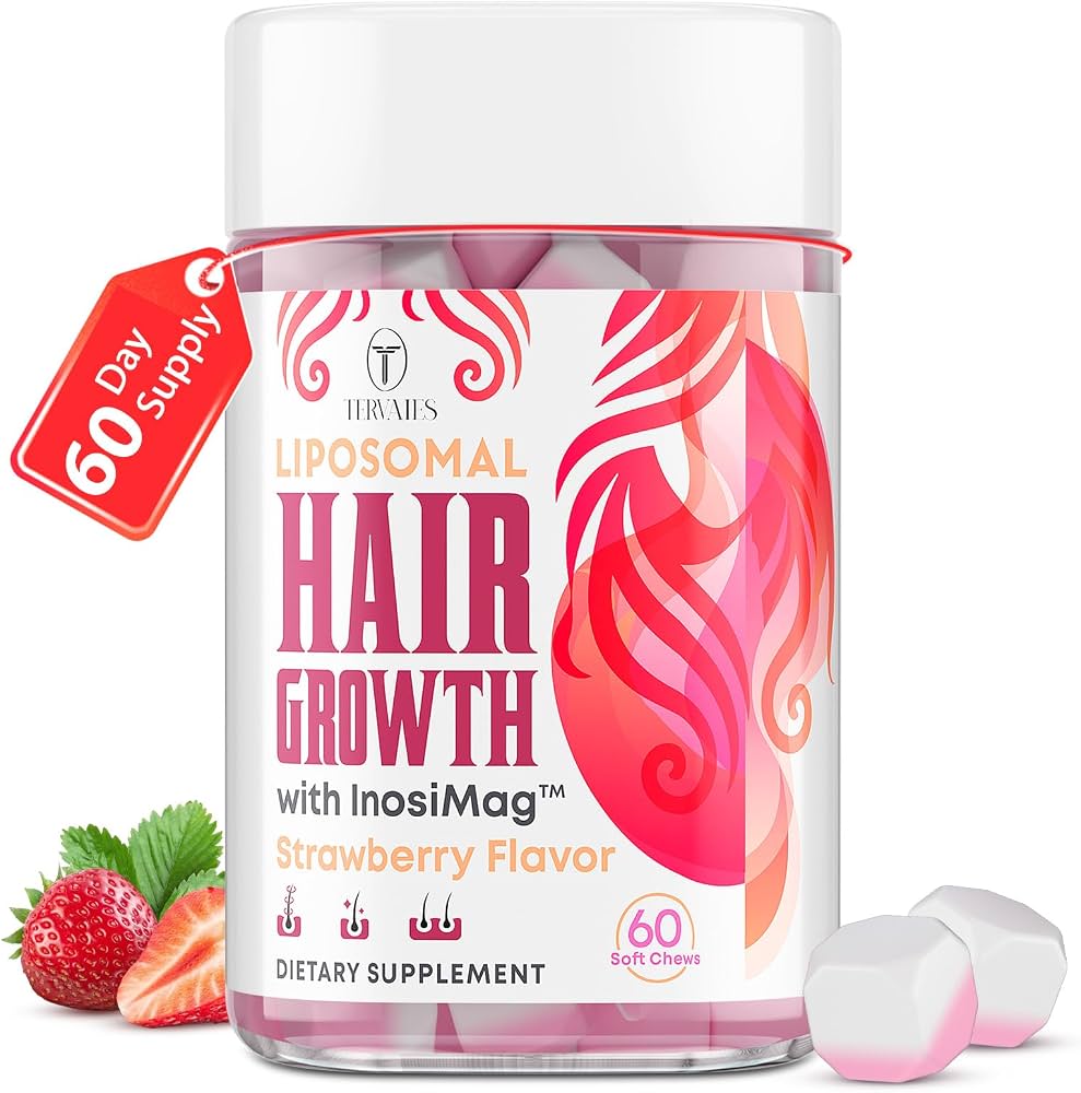 Liposomal hair growth supplement with InosiMag — part of the renewal care program